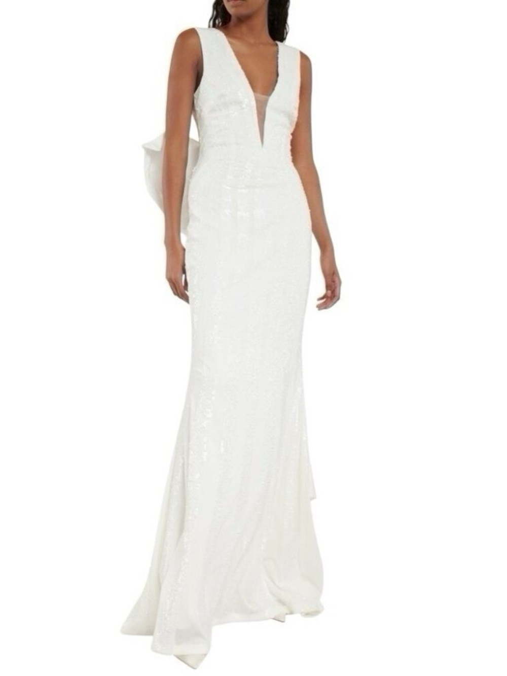 Rebecca Vallance Davina Bow Bridal Gown Ivory Sequin US 2 NWT